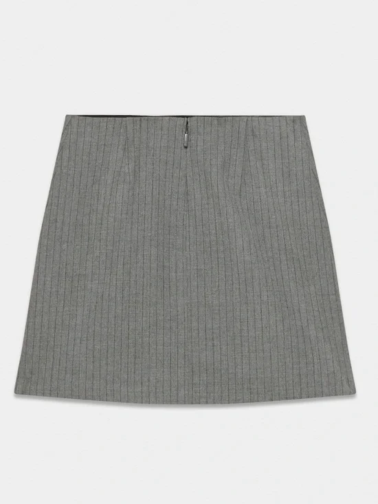 Aritzia Wilfred Classic Mini Skirt Grey Stripe Size 4 NWT A Line High Rise Chic - Picture 8 of 15